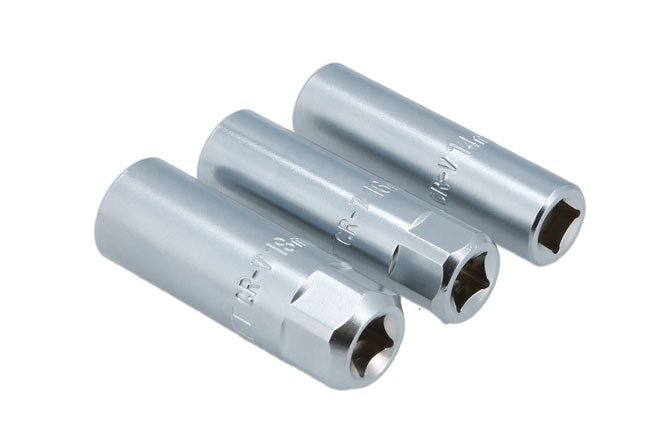 Laser Tools 7295 Thin Wall Spark Plug Socket Set 3/8"D 3pc Laser Tools