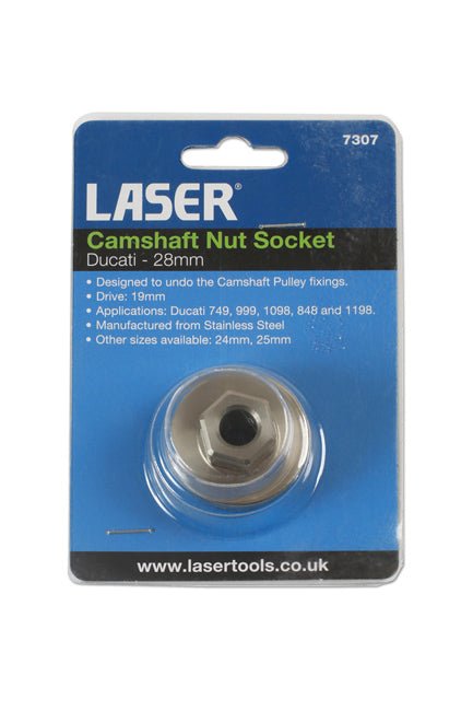 Laser Tools 7307 Camshaft Nut Socket 28mm - for Ducati Laser Tools