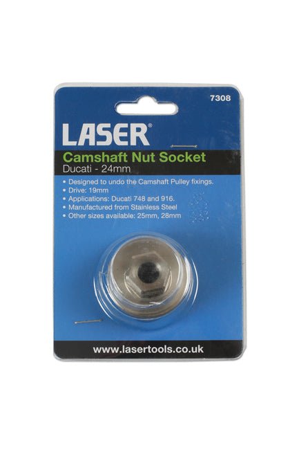 Laser Tools 7308 Camshaft Nut Socket 24mm - for Ducati Laser Tools