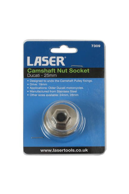 Laser Tools 7309 Camshaft Nut Socket 25mm - for Ducati Laser Tools