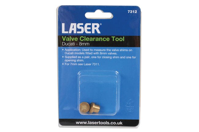 Laser Tools 7312 Valve Clearance Tool 8mm 2pc - for Ducati Laser Tools
