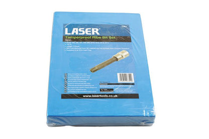 Laser Tools 7351 Tamperproof Ribe Socket Bit Set 1/2"D 9pc Laser Tools