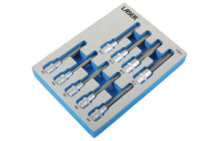 Laser Tools 7351 Tamperproof Ribe Socket Bit Set 1/2"D 9pc Laser Tools