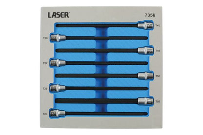 Laser Tools 7356 Extra Long Star Socket Bit Set 3/8"D 8pc Laser Tools