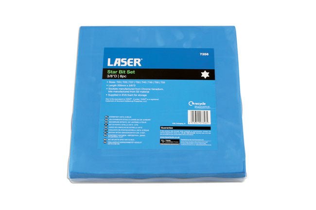 Laser Tools 7356 Extra Long Star Socket Bit Set 3/8"D 8pc Laser Tools