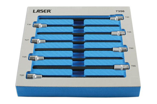 Laser Tools 7356 Extra Long Star Socket Bit Set 3/8"D 8pc Laser Tools