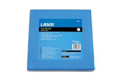 Laser Tools 7357 Extra Long Hex Socket Bit Set 3/8"D 9pc Laser Tools