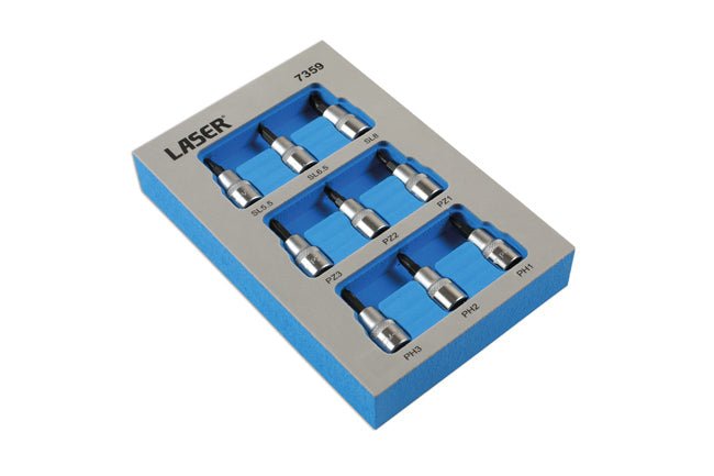 Laser Tools 7359 Socket Bit Set 3/8"D 9pc Laser Tools