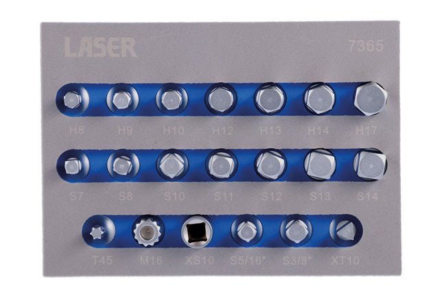 Laser Tools 7365 Sump Plug Key Set 3/8"D 20pc Laser Tools
