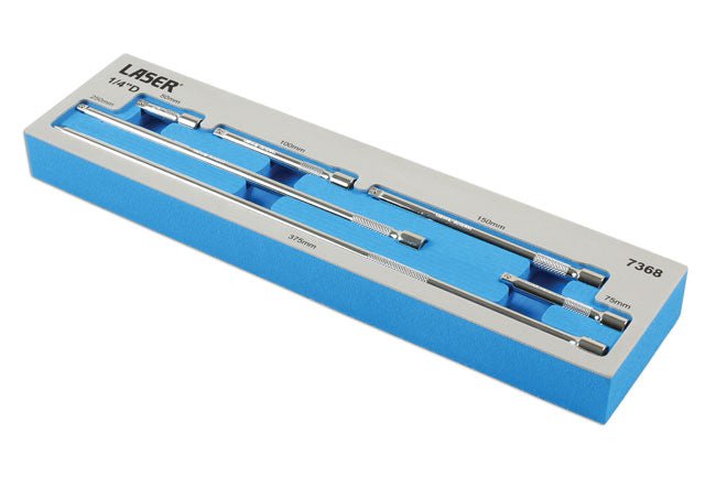 Laser Tools 7368 Extension Bar Set 1/4"D 6pc Laser Tools
