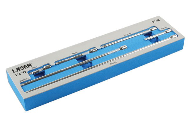 Laser Tools 7368 Extension Bar Set 1/4"D 6pc Laser Tools