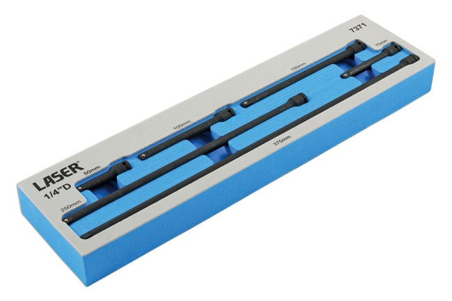 Laser Tools 7371 Impact Extension Bar Set 1/4"D 6pc Laser Tools