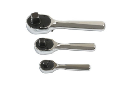 Laser Tools 7388 Stubby Ratchet Set 1/4"D, 3/8"D, 1/2"D 3pc Laser Tools