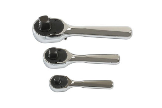 Laser Tools 7388 Stubby Ratchet Set 1/4"D, 3/8"D, 1/2"D 3pc Laser Tools