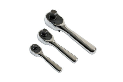 Laser Tools 7388 Stubby Ratchet Set 1/4"D, 3/8"D, 1/2"D 3pc Laser Tools