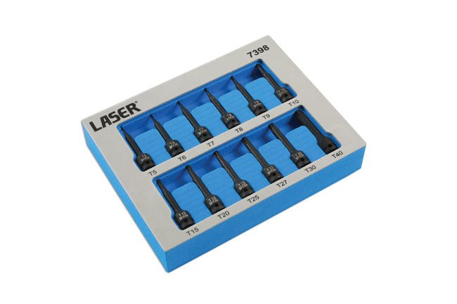 Laser Tools 7398 Impact Star Socket Bit Set 1/4"D 12pc Laser Tools