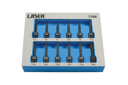 Laser Tools 7398 Impact Star Socket Bit Set 1/4"D 12pc Laser Tools