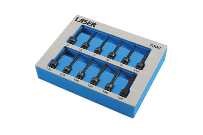 Laser Tools 7398 Impact Star Socket Bit Set 1/4"D 12pc Laser Tools