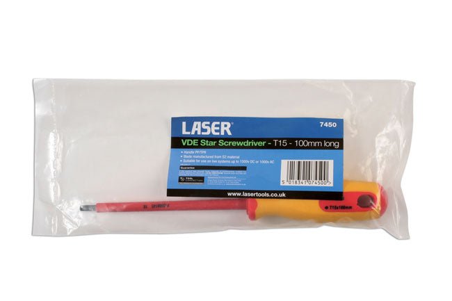 Laser Tools 7450 Insulated Star* Screwdriver T15 Laser Tools