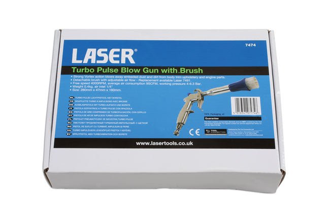 Laser Tools 7474 Turbo Pulse Blow Gun with Brush Laser Tools