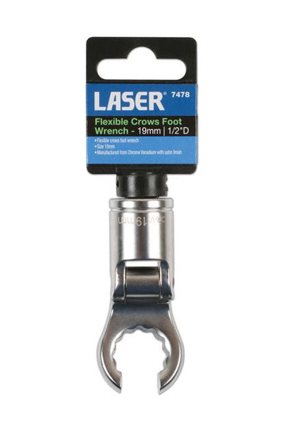 Laser Tools 7478 Flexible Crows Foot Wrench 1/2"D 19mm Laser Tools