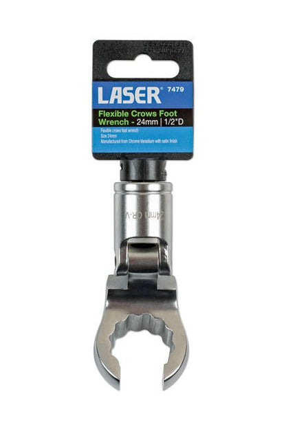 Laser Tools 7479 Flexible Crows Foot Wrench 1/2"D 24mm Laser Tools