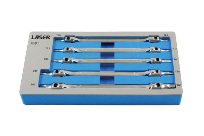 Laser Tools 7481 Double Ended Flexible Star Bit Set 5pc Laser Tools