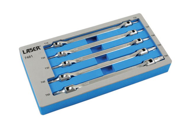 Laser Tools 7481 Double Ended Flexible Star Bit Set 5pc Laser Tools