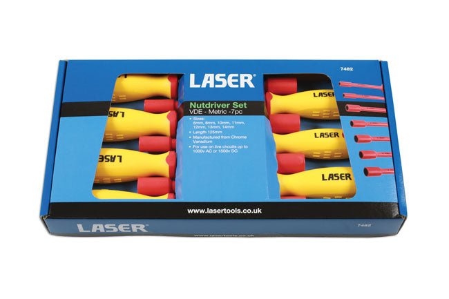 Laser Tools 7482 Insulated Nut Driver Set 7pc Laser Tools