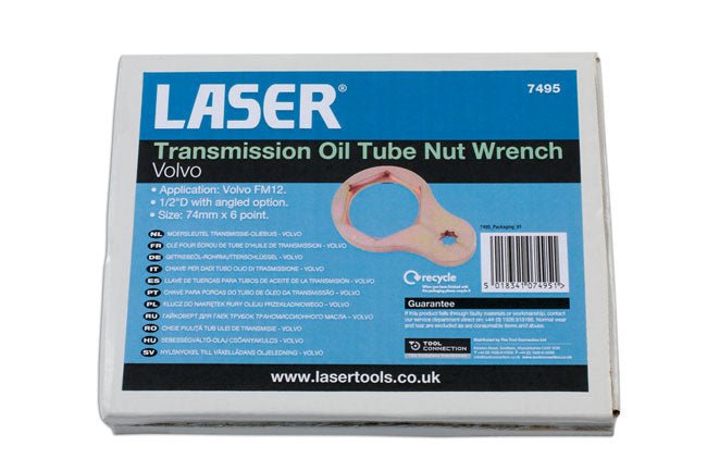 Laser Tools 7495 Transmission Oil Tube Nut Wrench - for Volvo Laser Tools