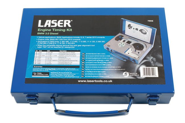 Laser Tools 7502 Engine Timing Kit - for BMW 3.0 Diesel Laser Tools