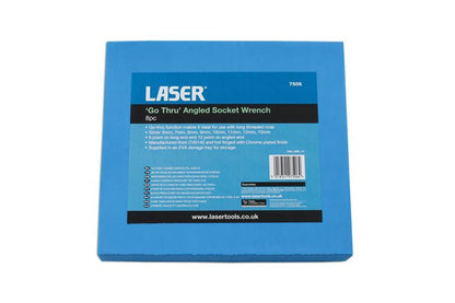 Laser Tools 7506 Go Thru Angled Socket Spanner Set 8pc Laser Tools