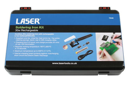 Laser Tools 7546 Rechargeable Soldering Iron Kit 30w Laser Tools