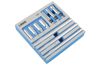 Laser Tools 7605 Spark Plug Socket Set 3/8"D 10pc Laser Tools