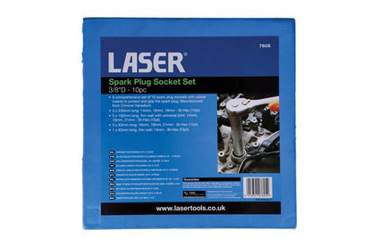 Laser Tools 7605 Spark Plug Socket Set 3/8"D 10pc Laser Tools