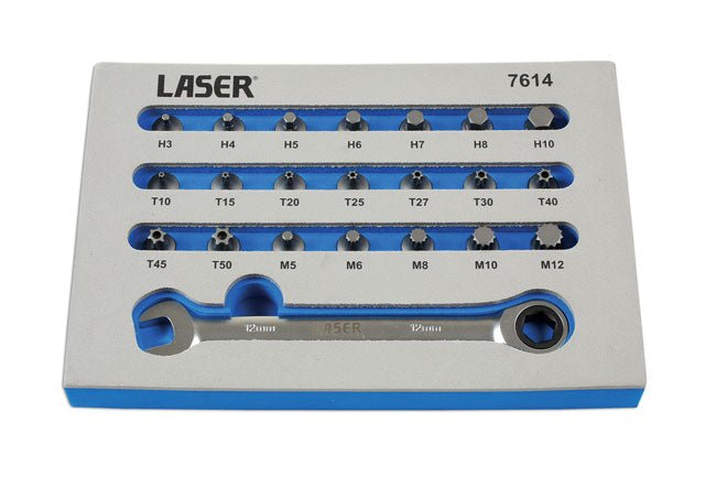 Laser Tools 7614 Low Profile Bit Set 22pc Laser Tools