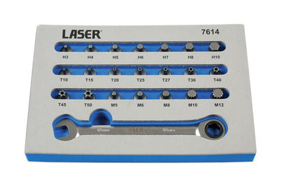 Laser Tools 7614 Low Profile Bit Set 22pc Laser Tools