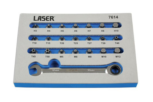 Laser Tools 7614 Low Profile Bit Set 22pc Laser Tools