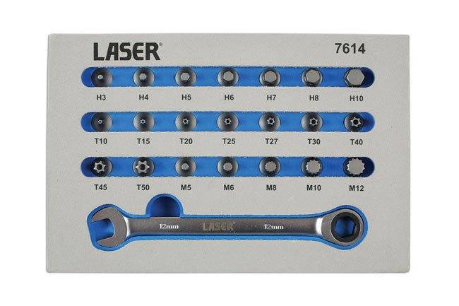 Laser Tools 7614 Low Profile Bit Set 22pc Laser Tools
