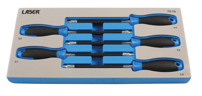 Laser Tools 7616 E-Socket Flexi Driver Set 5pc Laser Tools