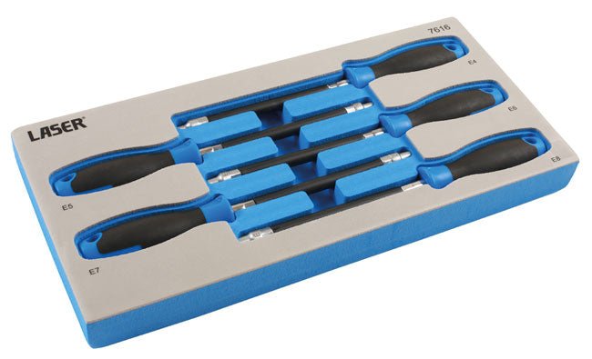 Laser Tools 7616 E-Socket Flexi Driver Set 5pc Laser Tools