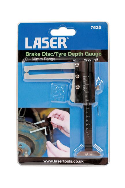Laser Tools 7635 Brake Disc & Tyre Depth Gauge Laser Tools