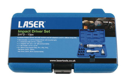 Laser Tools 7638 Impact Driver Set 3/4"D 13pc Laser Tools