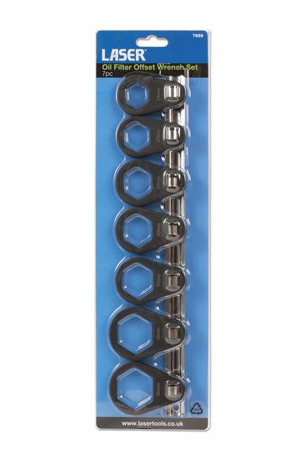 Laser Tools 7659 Oil Filter Offset Wrench Set 7pc Laser Tools