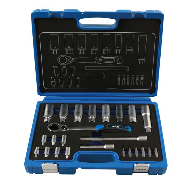 Laser Tools 7673 Shock Absorber & MacPherson Strut Tool Kit 24pc Laser Tools