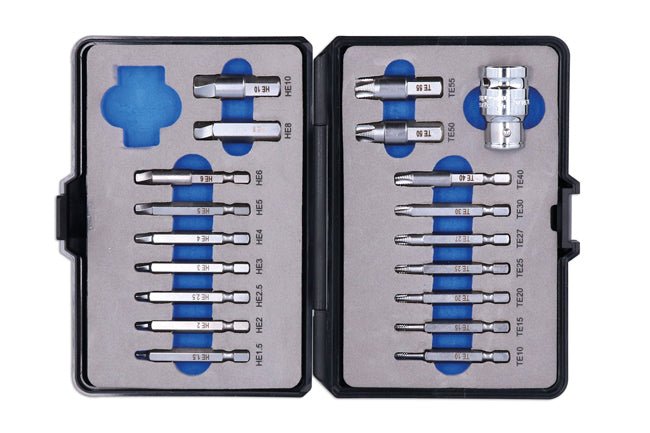 Laser Tools 7678 Extractor Set for TorxÂ® Hex Fittings 19pc Laser Tools