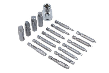 Laser Tools 7678 Extractor Set for TorxÂ® Hex Fittings 19pc Laser Tools