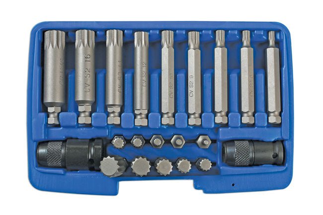 Laser Tools 7684 Spline Impact Bit Set 21pc Laser Tools