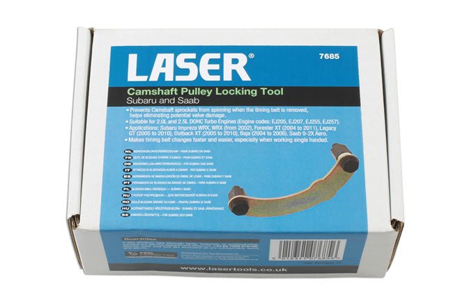 Laser Tools 7685 Camshaft Pulley Locking Tool - for Subaru, Saab Laser Tools