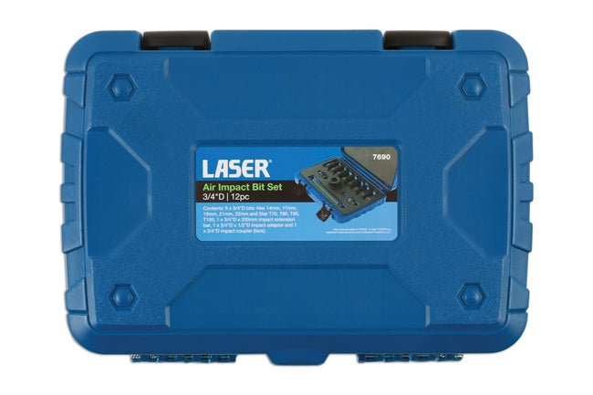 Laser Tools 7690 Heavy Duty Impact Socket Bit Set 3/4"D 12pc Laser Tools